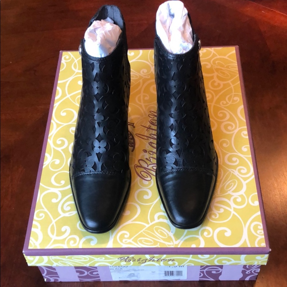 Brighton Toledo Black Leather Boots 7.5